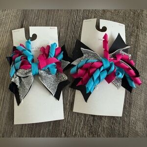 Pack of 2 NEW Multi Colored Glitter Big Bow‎ Girls Hair Clips Target